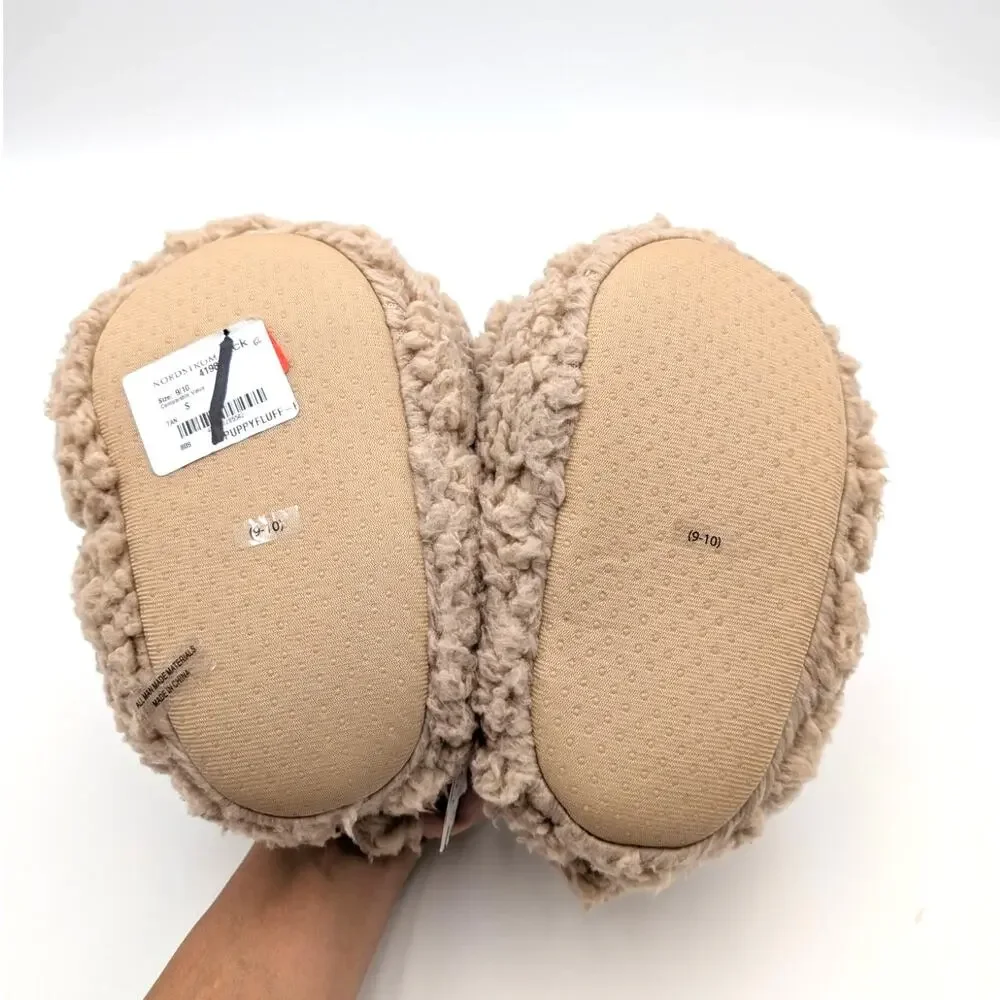 Harper Canyon Puppy Faux Shearling Fluff Slippers Kids Tan Size US9/10